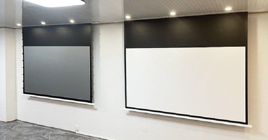 QMJM In-Ceiling Tab-Tension Screen 100″
